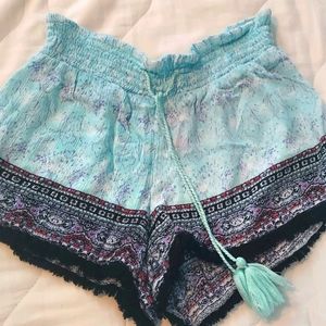 Teal with design summer fashion shorts